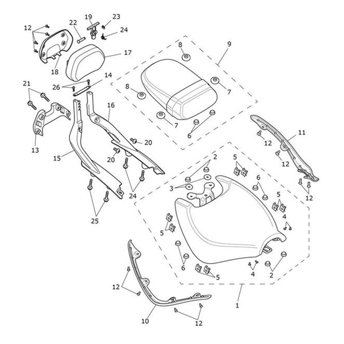 Bild von Adjust Arm, Pillion Backrest