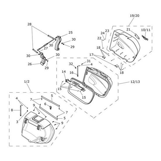 Bild von Base Assy, RH, Pannier Kit