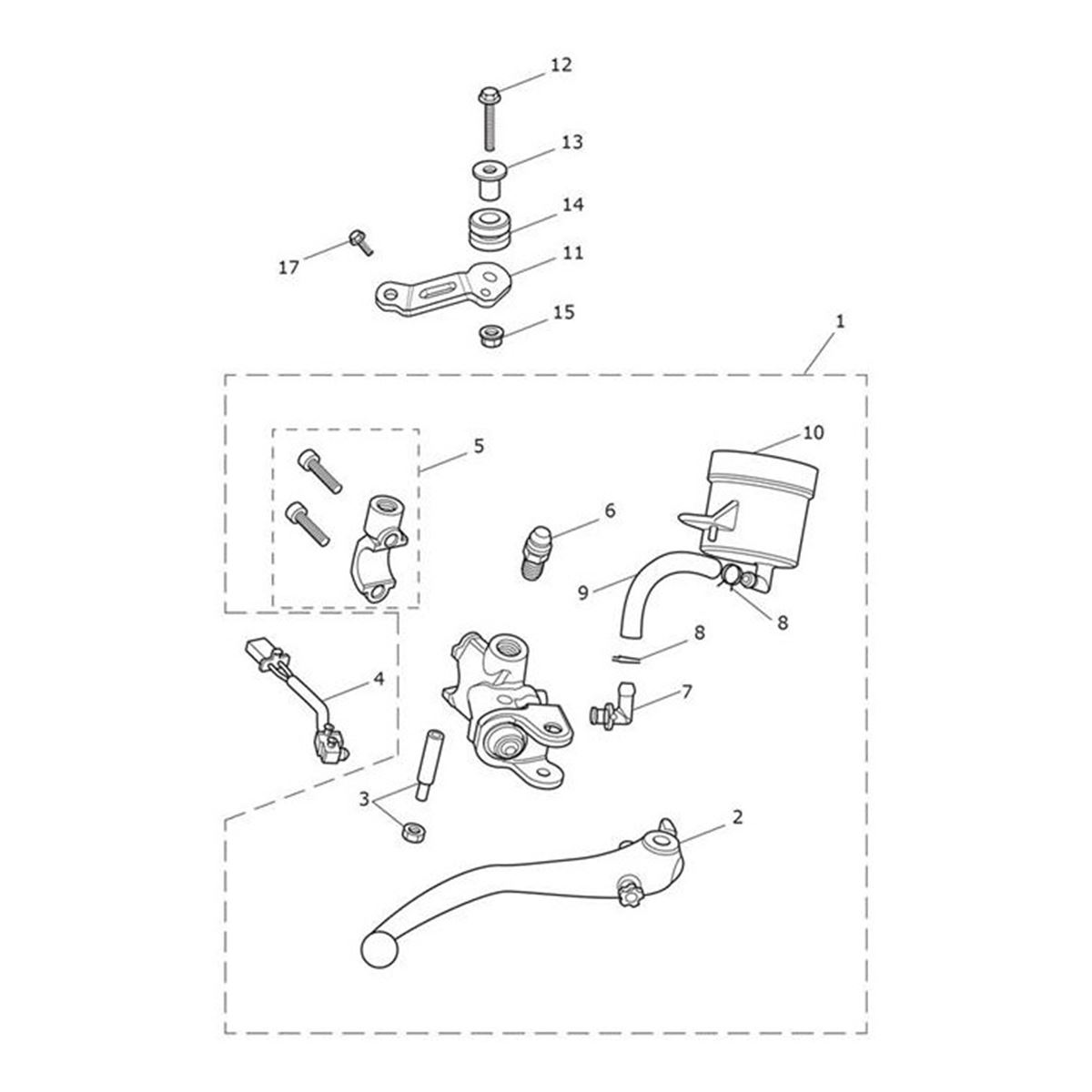Bild von Bracket, Front M/Cyl Reservoir, Clear