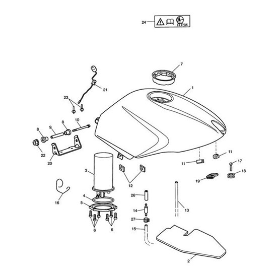 Bild von Bracket, Fuel Tank, Rear