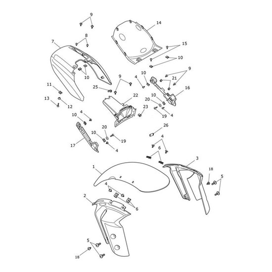 Bild von Bracket, Mudguard, Front, LH, Matt Sapphire
