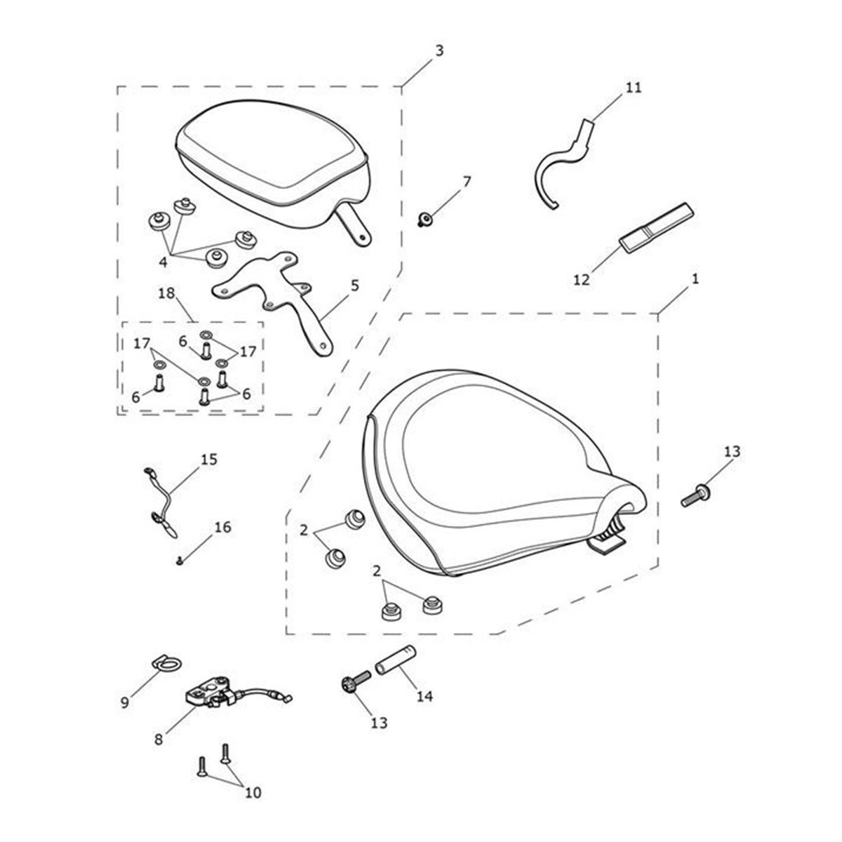 Bild von Bracket, Pillion, Seat