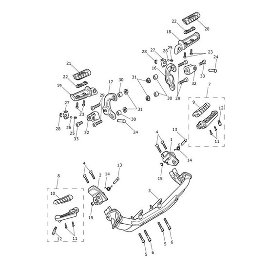 Bild von Bracket, Pillion Footrest, RH