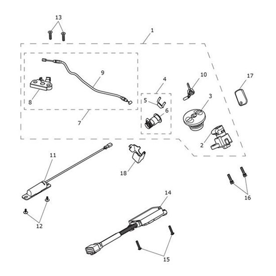 Bild von Bracket, Seat Lock Cable