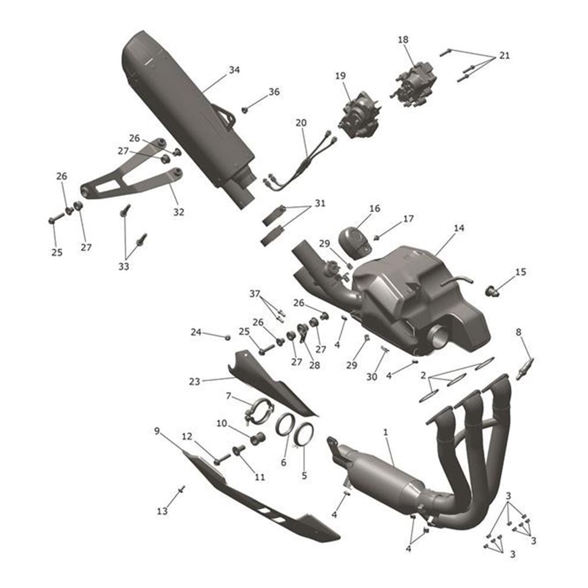 Bild von Bracket, Silencer, Crinkle Black