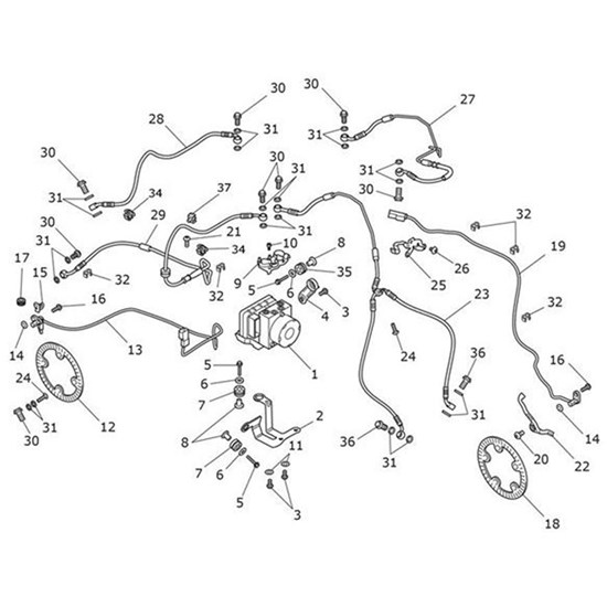 Bild von Brake Line, Front M/Cylinder