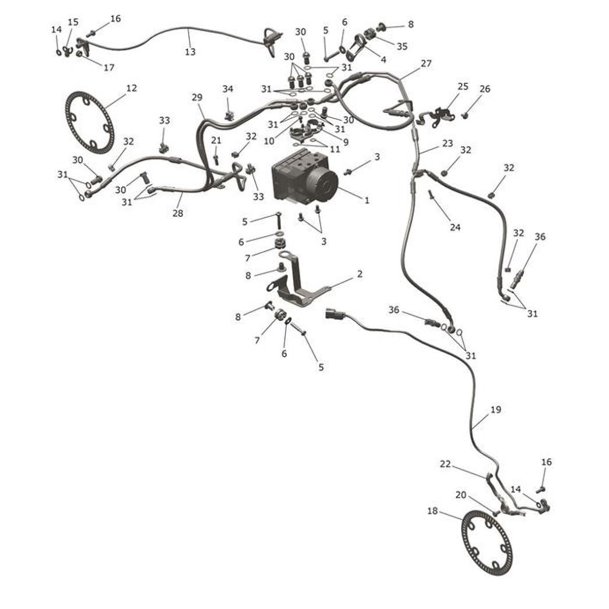Bild von Brake Line, Front M/Cylinder
