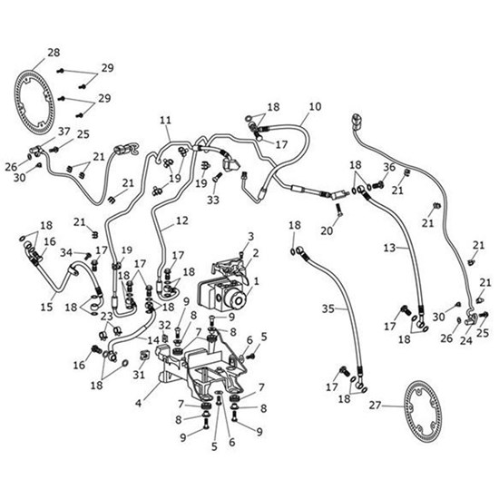 Bild von Brake Line, HS to Modulator, Front