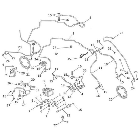 Bild von Brake Line, Headstock to Caliper, Front R