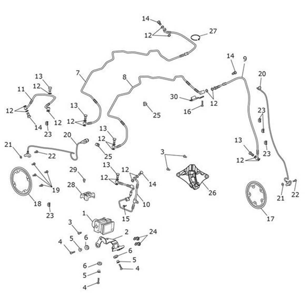 Bild von Brake Line, Headstock to Caliper, Front