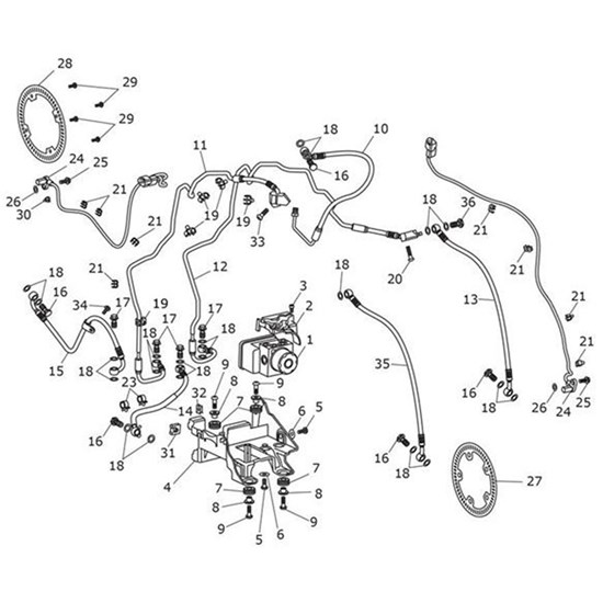 Bild von Brake Line, M/Cyl to HS, Front