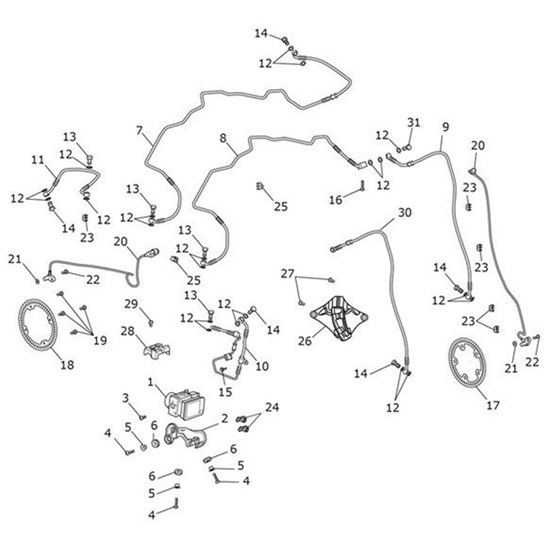 Bild von Brake Line, M/Cyl to Modulator, Front