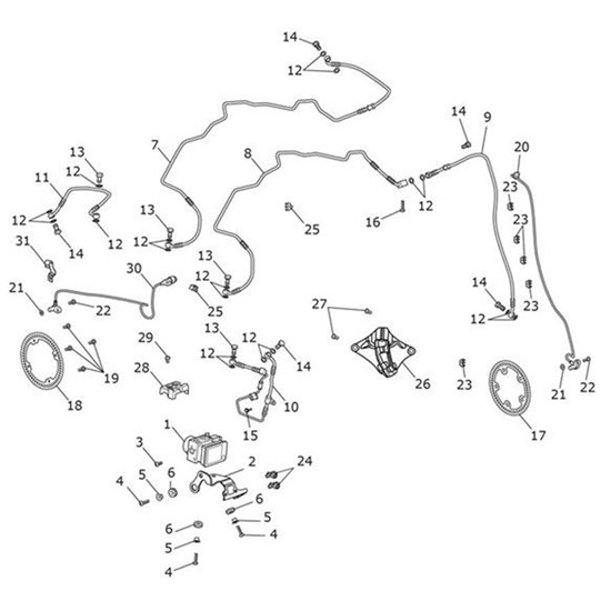 Bild von Brake Line, M/Cyl to Modulator, Rear