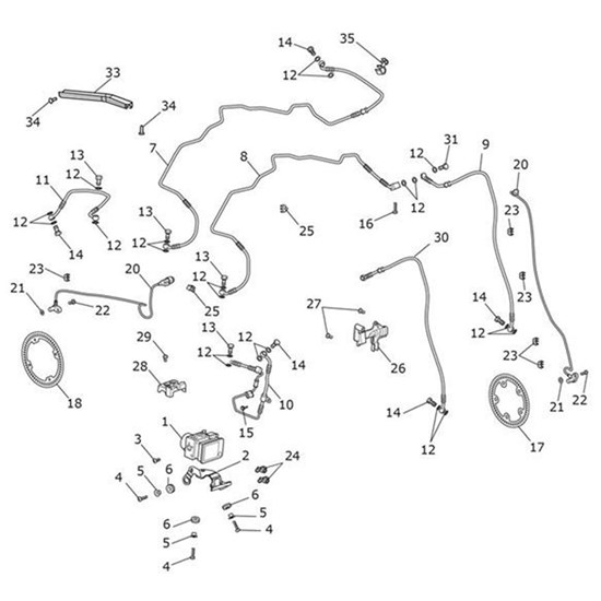 Bild von Brake Line, Modulator to Caliper, Rear