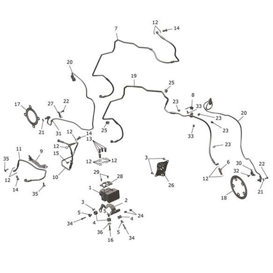 Bild von Brake Line, Modulator to Caliper, Rear