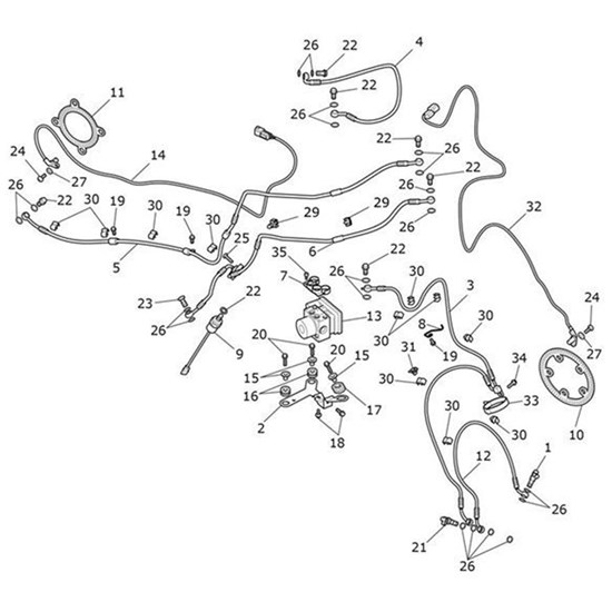 Bild von Brake Line, Modulator to Front Caliper