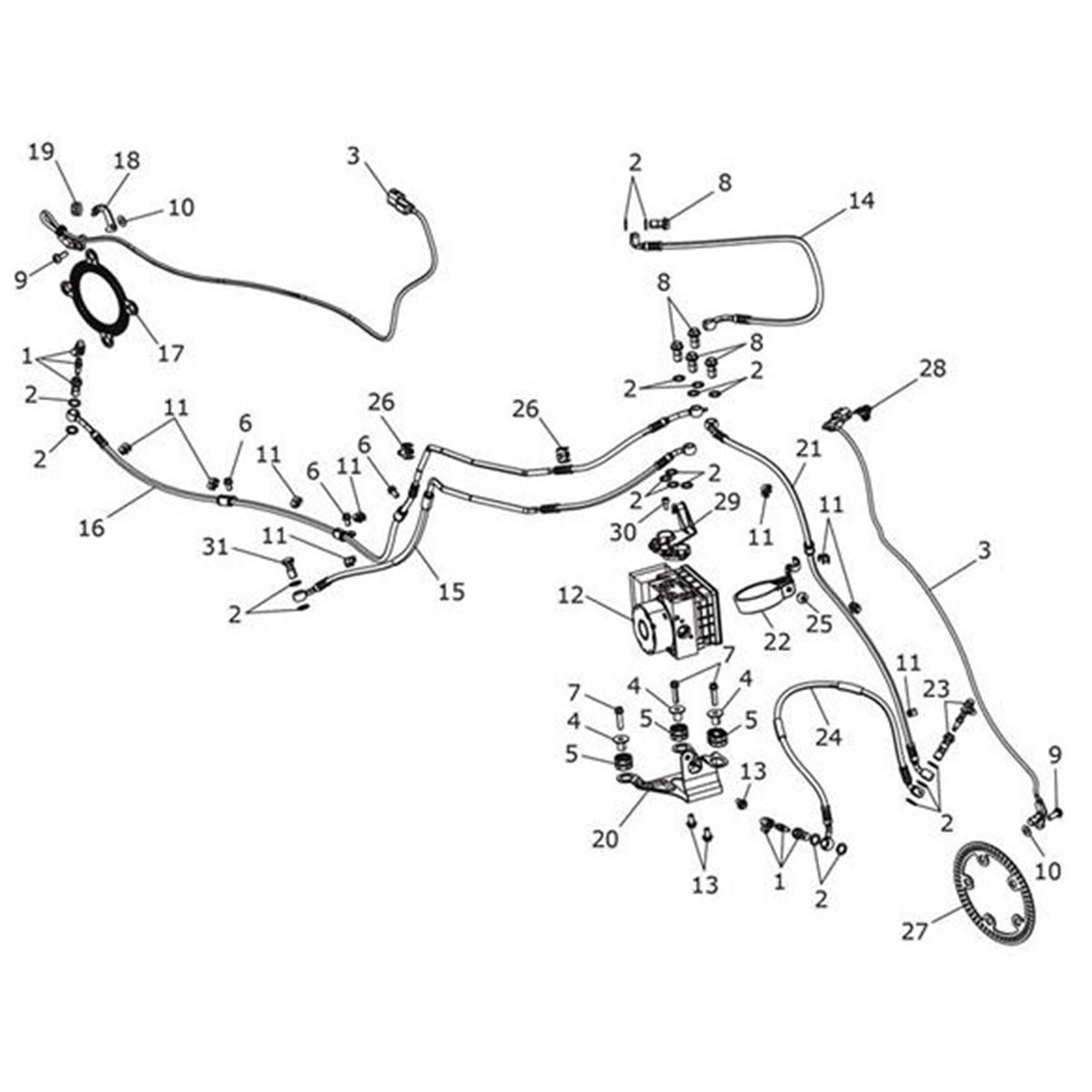 Bild von Brake Line, Modulator to Front Caliper