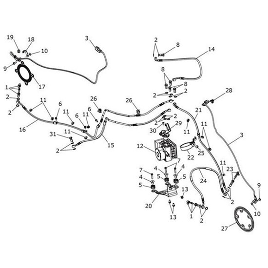 Bild von Brake Line, Modulator to Front Caliper