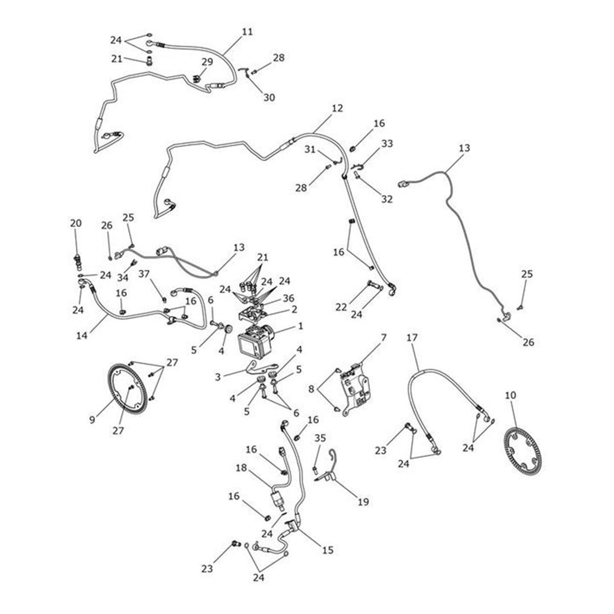 Bild von Brake Line, Rear, Modulator to Caliper