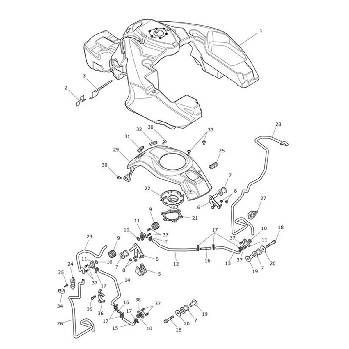 Bild von Bung, Tank Cover, Rear, LH