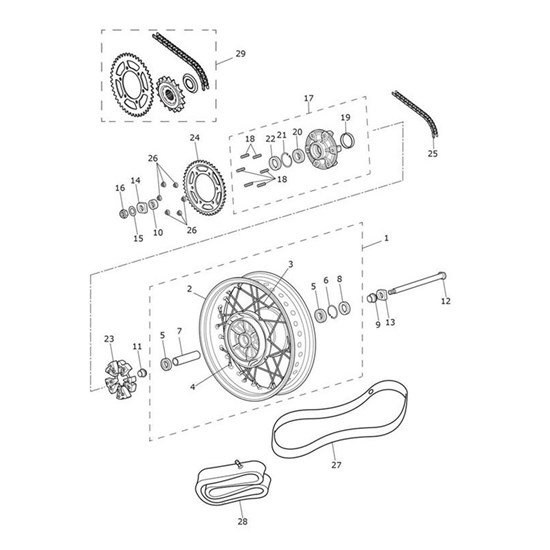 Bild von Chain, Final Drive, 525, 100L, Spares