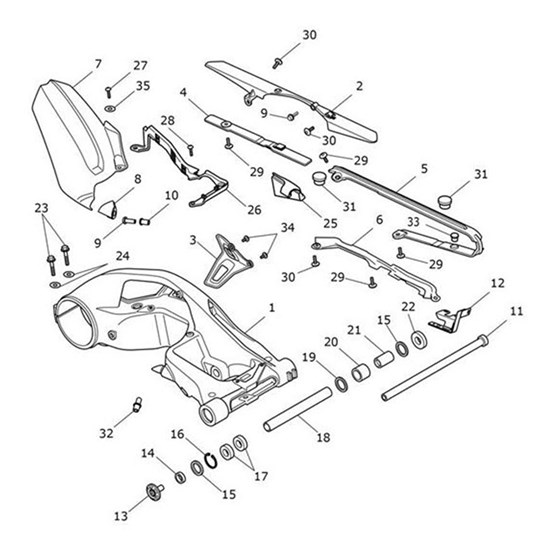 Bild von Cover, Brake Line, Swingarm