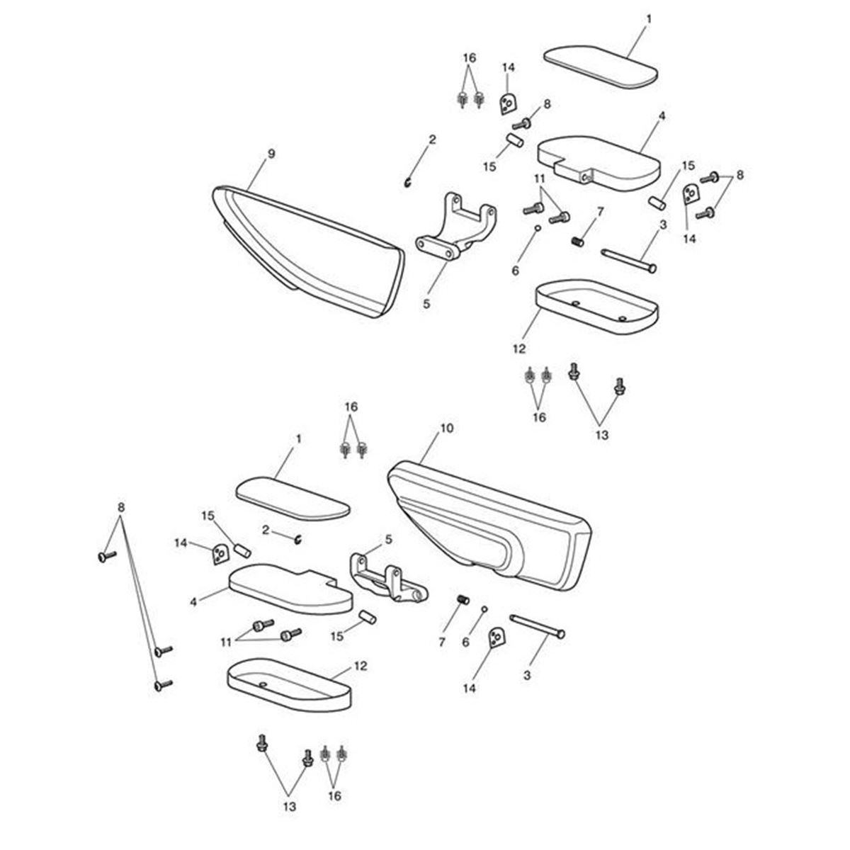 Bild von Cover, Outrigger, Chromed, RH