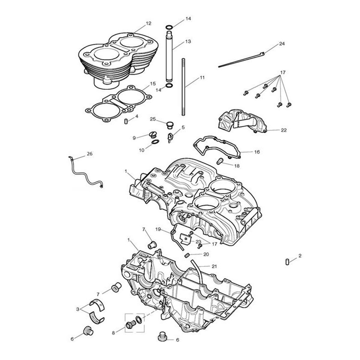 Bild von Crankcase Kit, Blk/Blk