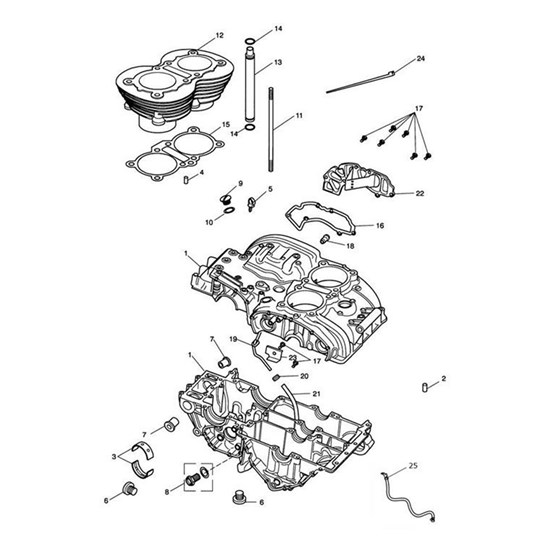 Bild von Crankcase Kit, Blk/Chrome