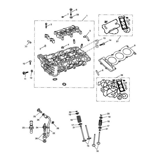 Bild von Cyl Head Assy, 3 Cyl