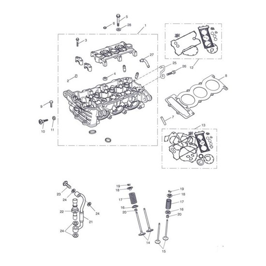 Bild von Cyl Head Assy, 3 Cyl