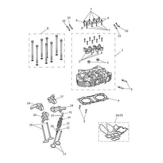 Bild von Cylinder Head, 2 Cyl, 97.6, M/C