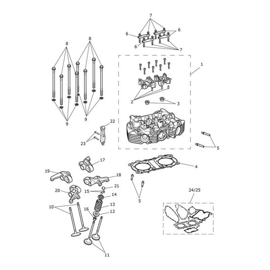 Bild von Cylinder Head, 2 Cyl, M/C 97.6