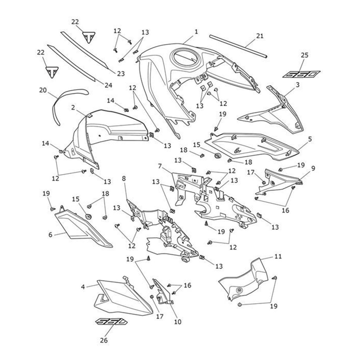 Bild von Decal, Fairing Upper, RH, White