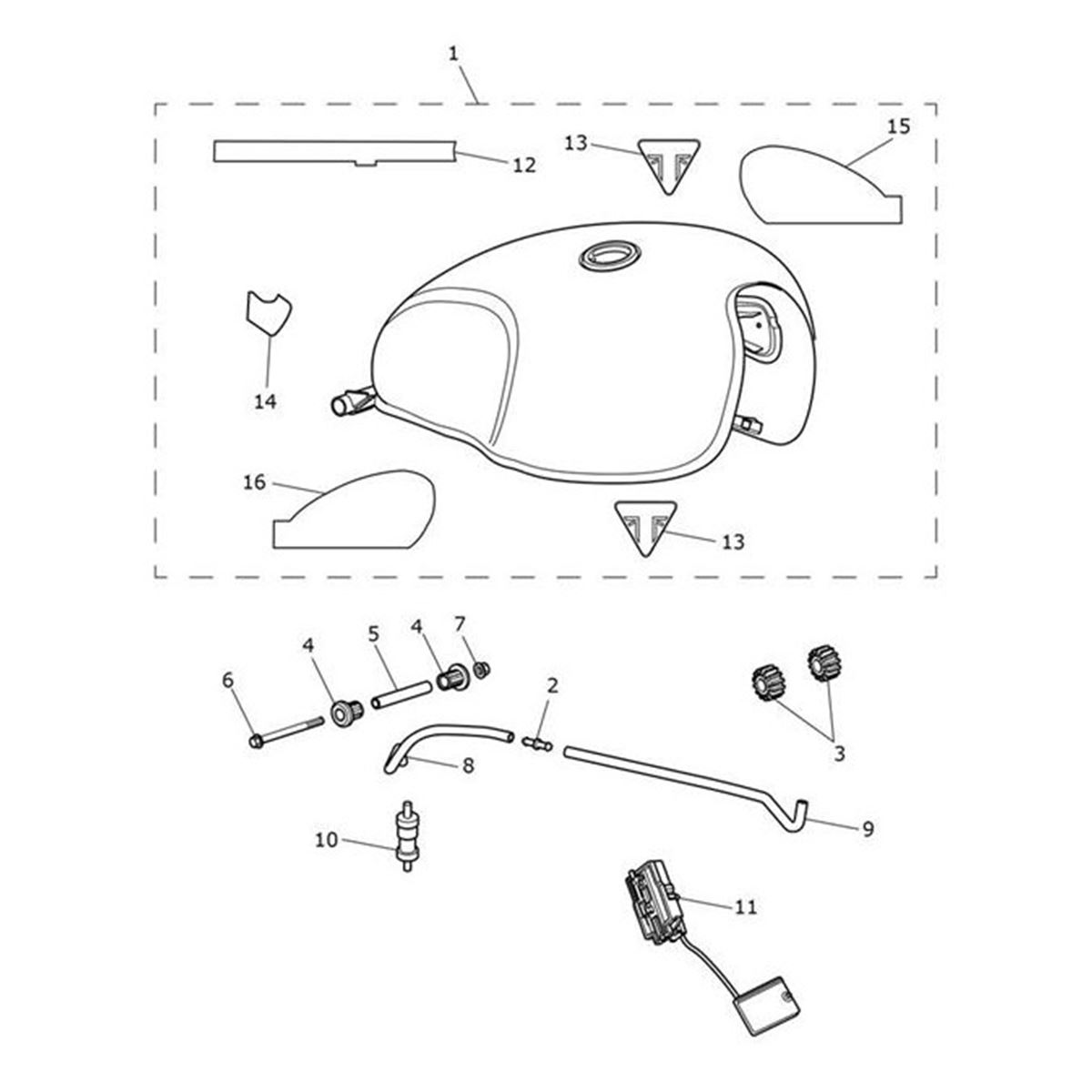 Bild von Decal, Fuel Tank, Chrome, RH
