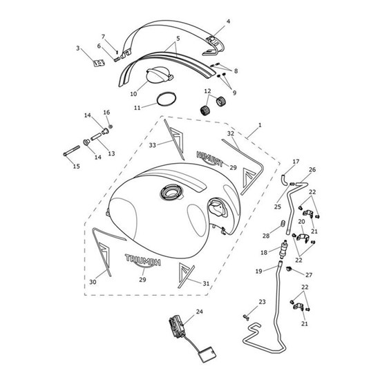 Bild von Decal, Fuel Tank, LH, Rear, Phantom Black