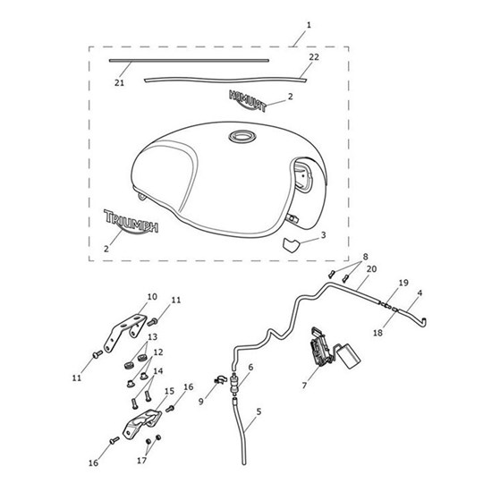 Bild von Decal, Fuel Tank, Stripe, Graphite