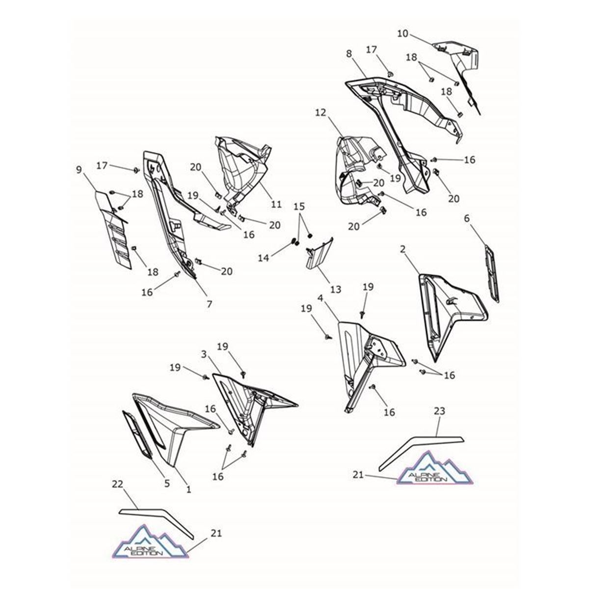 Bild von Decal, Rad Cowl, LH, Blue/White
