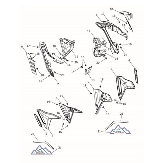 Bild von Decal, Rad Cowl, LH, Blue/White