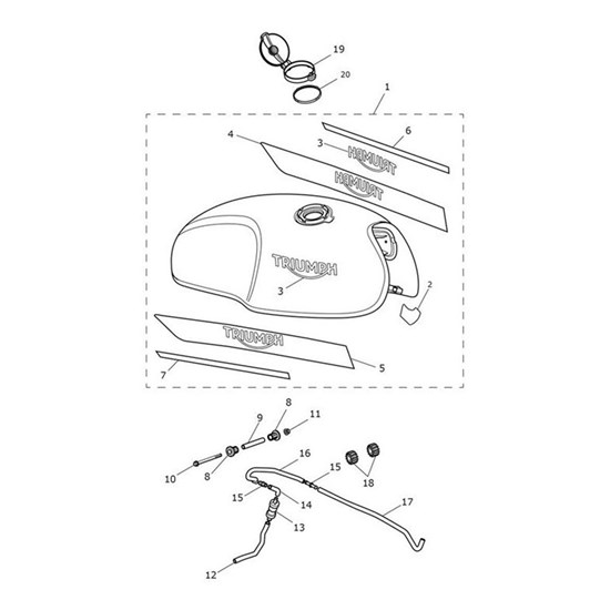 Bild von Decal, Tank, Lower, Silver, RH