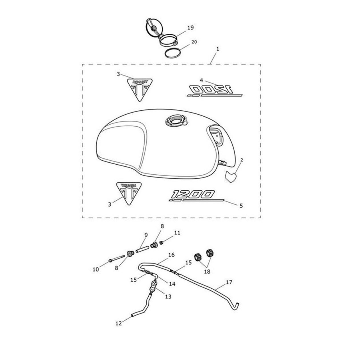 Bild von Decal, Tank, RH, 1200, Aluminium Silver