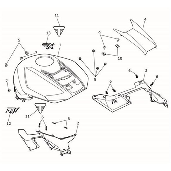 Bild von Decal, Tank Upper, LH, RX, Jet Black