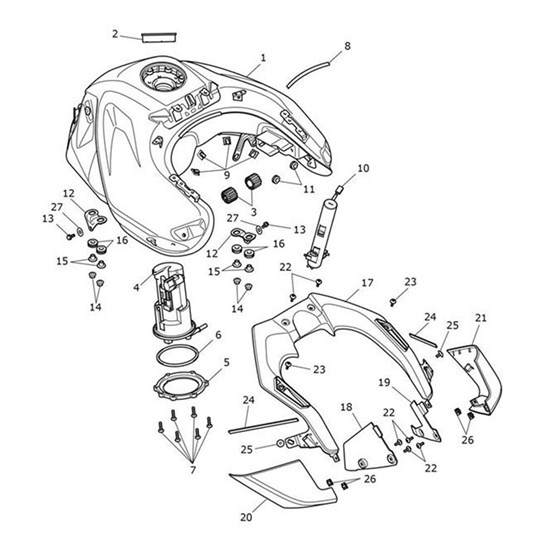 Bild von End Tank Panel, LH, Caspian Blue