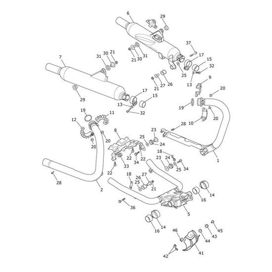 Bild von Exhaust Header Assembly, LH, Brushed