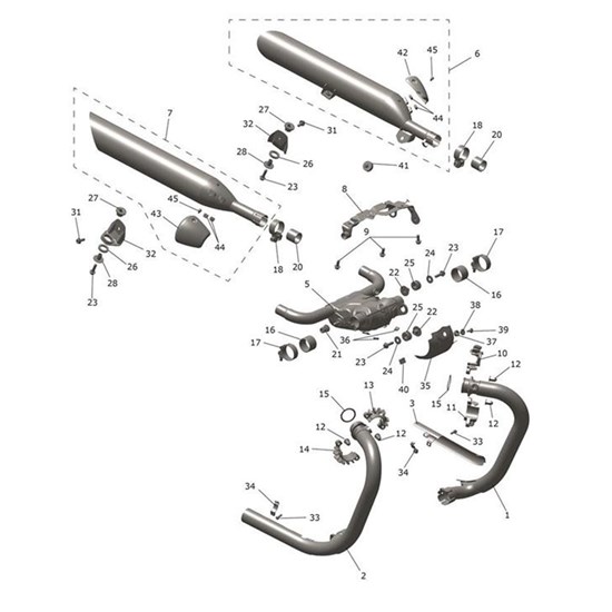 Bild von Exhaust Header Assembly, LH, Chromed