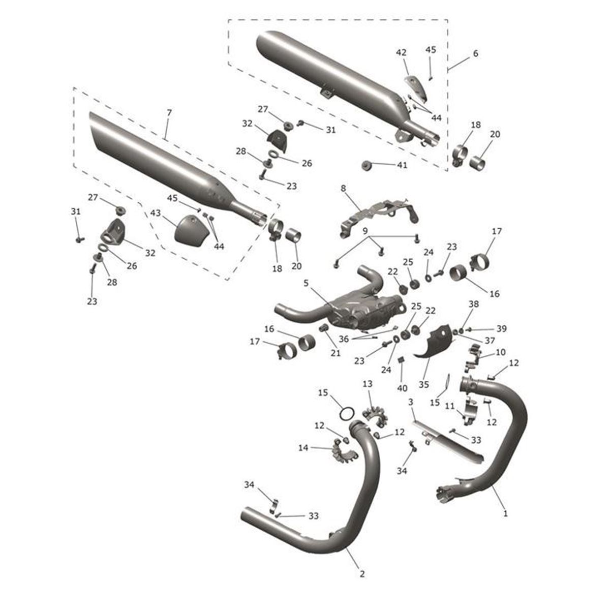 Bild von Exhaust Header Assembly, RH, Brushed