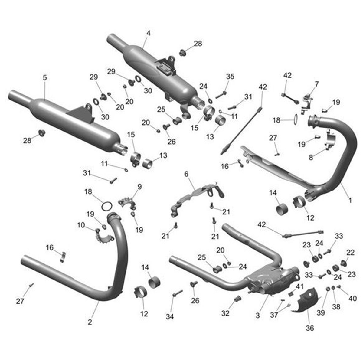 Bild von Exhaust Header Assembly, RH, Brushed