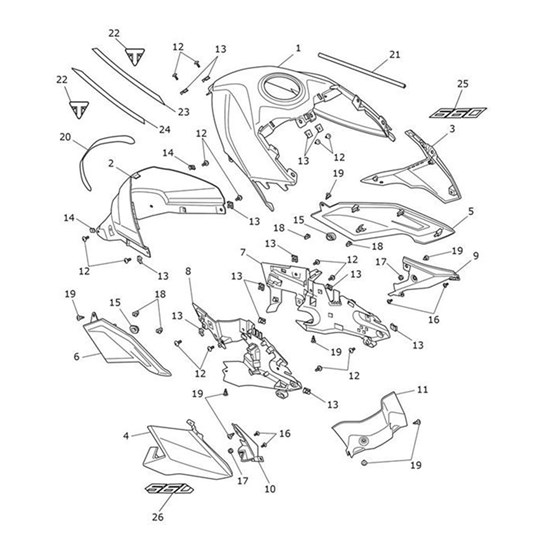 Bild von Fairing, Upper, RH, Sapphire Black