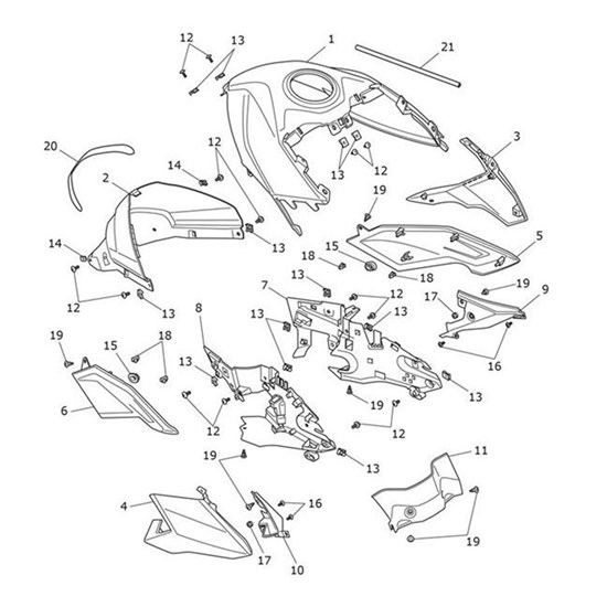 Bild von Fairing Upper, RH, Graphite