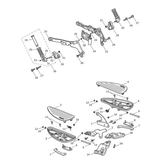 Bild von Footrest Assy, Rear, LH